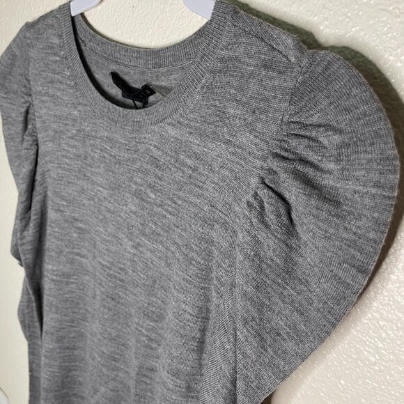 Alice + Olivia | Grey Puff Sleeve Wool Sweater - Picture 3 of 8